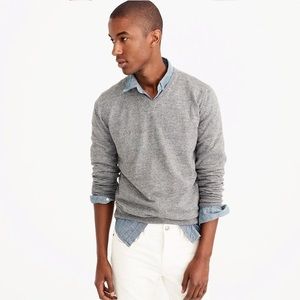J. Crew Men’s Grey V-Neck Merino Wool Blend Sweater, Size M